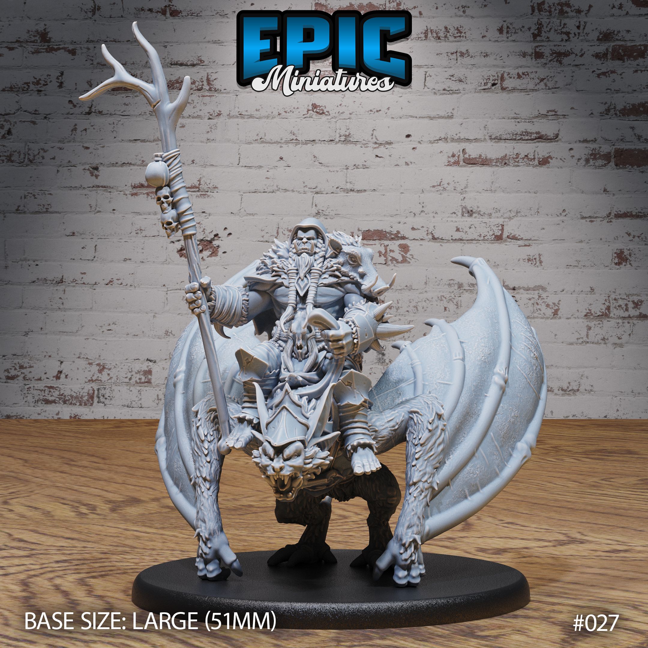 Orc Army Bat Rider Shaman / Flying Green Skin Lord / Male Humanoid Warrior / Burly Raider Tribe / Vampire Beast Tamer / Winged Forest Fighter / Woodland Encounter